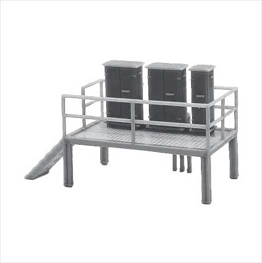 OO Scale Ready to Paint Galvanised Steel Lineside Platform with Relay Cabinets