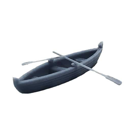 OO Scale Ready to Paint Rowing Boat with Oars