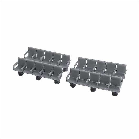 OO Scale Ready to Paint Station Seating - Row of 5 - with Arms (4 pack)