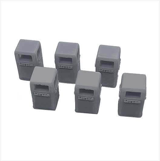 OO Scale Ready to Paint Civic Litter Bin - Style 3 (6 pack)