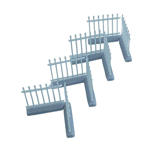 OO Scale Ready to Paint Metal Railings - Spear Top - Corner (8 piece)