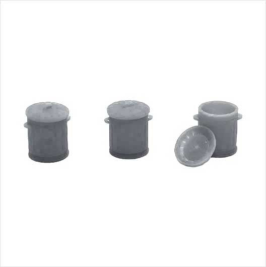 OO Scale Ready to Paint Galvanised Metal Bin with Removable Lid