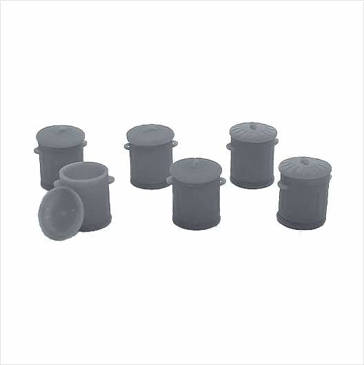 OO Scale Ready to Paint Galvanised Metal Bin with Removable Lid