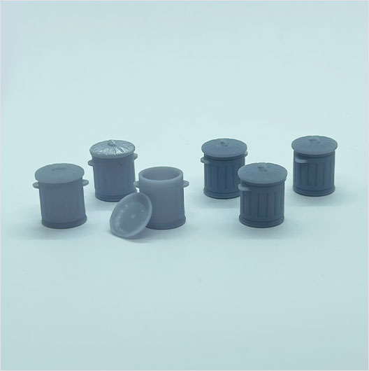 OO Scale Ready to Paint Galvanised Metal Bin - Mixed Pack