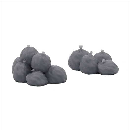 OO Scale Ready to Paint Rubbish Bag Pile (2 pack)