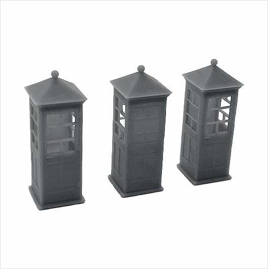 OO Scale Ready to Paint K1 Telephone Kiosk (3 pack)