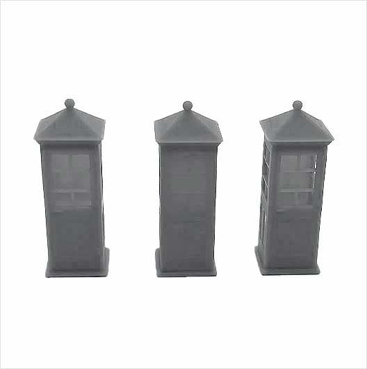 OO Scale Ready to Paint K1 Telephone Kiosk (3 pack)