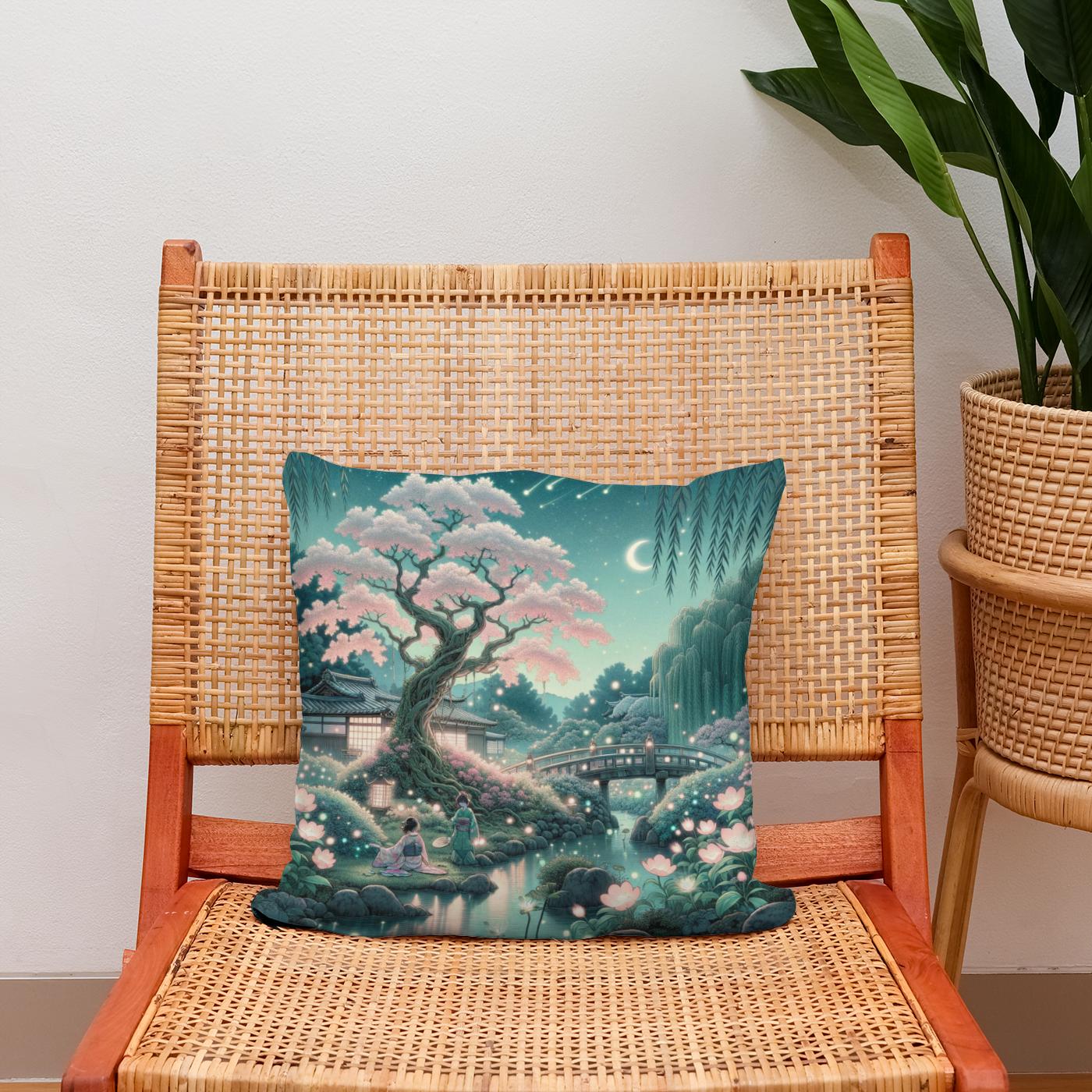 Enchanted Blossom Retreat Cotton Cushion