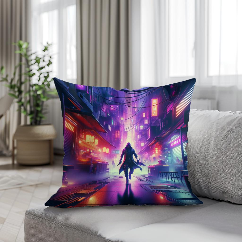 Neon Shadow Cotton Cushion