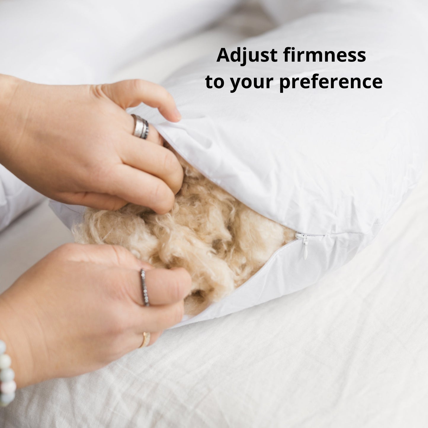 MINICAMP U-Shaped Body Pillow with Organic Cover in White | Kapok or PES Filling