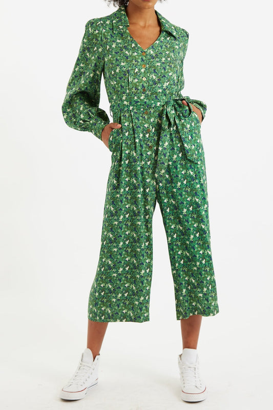 Louche Oski-Cat-Camo Print Long Sleeve Jumpsuit