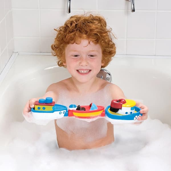 Pack of 3 Rub-A-Dub Magnetic Bath Boats for Toddlers Ages 2 and Up