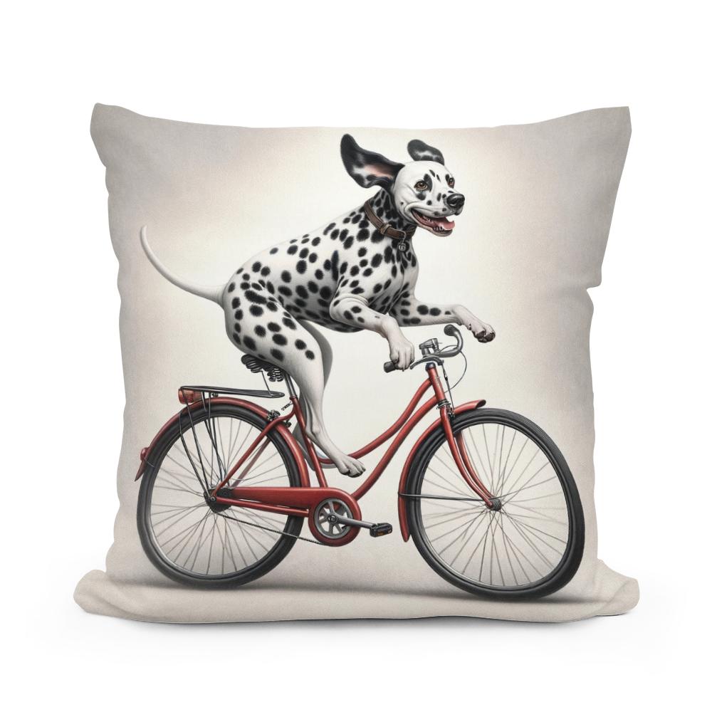 Pedalling Pooch Adventure Cotton Cushion