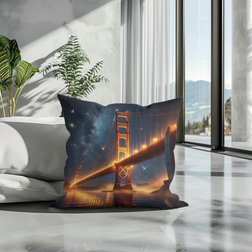 Golden Gate Starry Night Cotton Cushion
