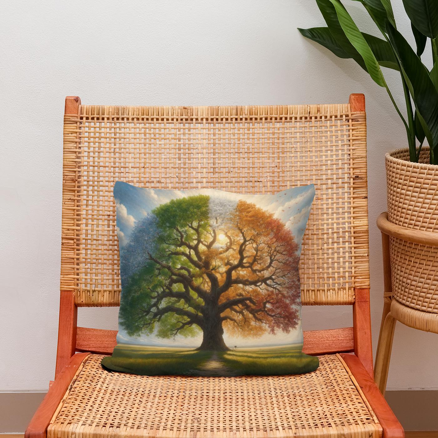 Timeless Oak Seasons Cotton Cushion
