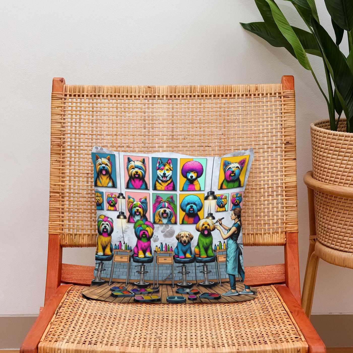 Pop Art Paws Cotton Cushion