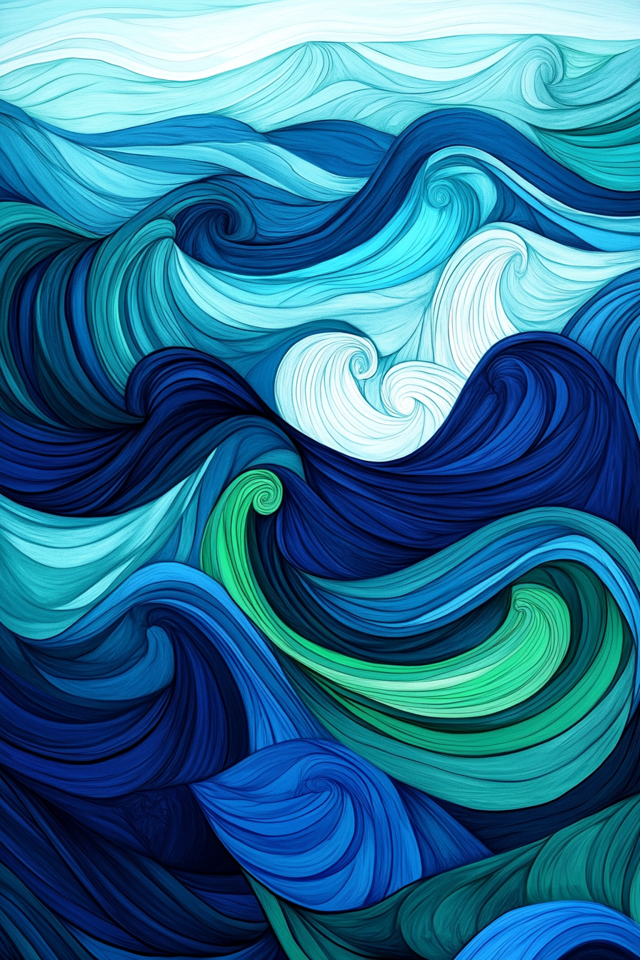 Ocean Rhythm Waves Canvas