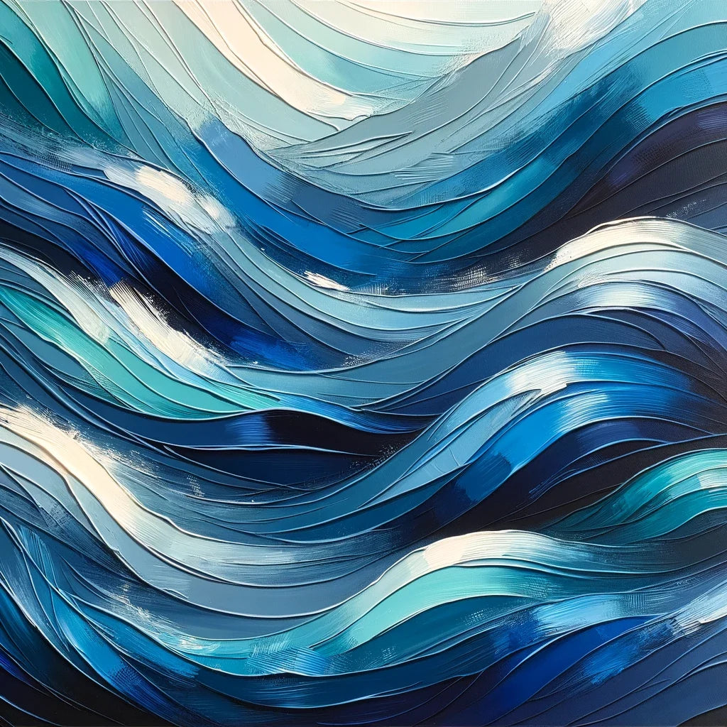Oceanic Rhythms Abstract Cotton Cushion