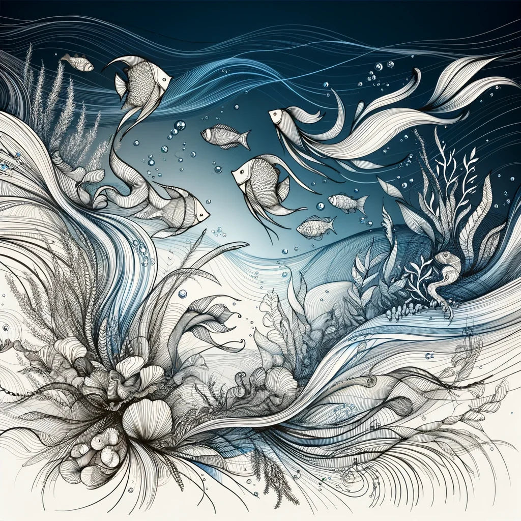 Oceanic Script Elegance Canvas