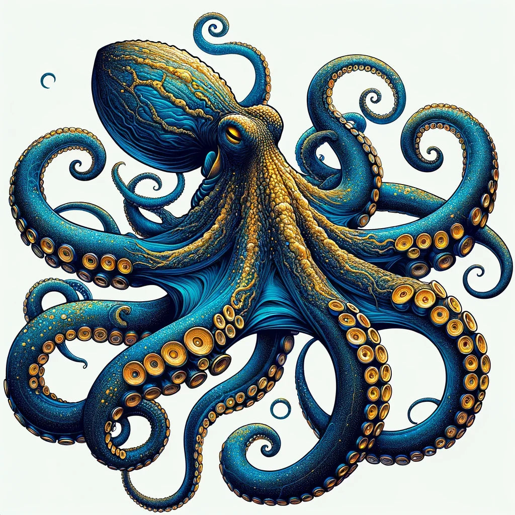 Oceanic Splendour: The Blue Octopus Canvas