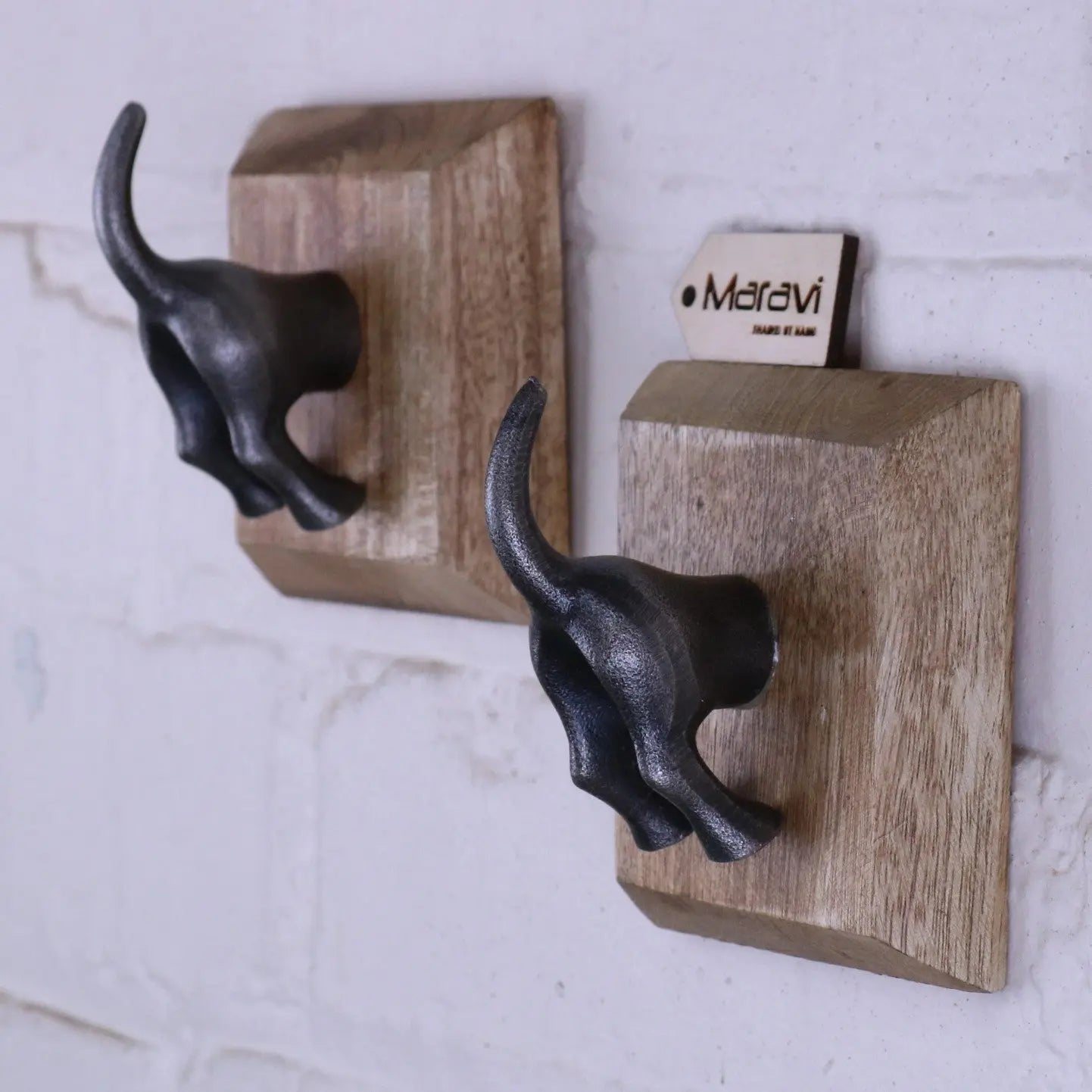 Odhari Dog Tail Hooks Set of 2 Antique Silver or Gold