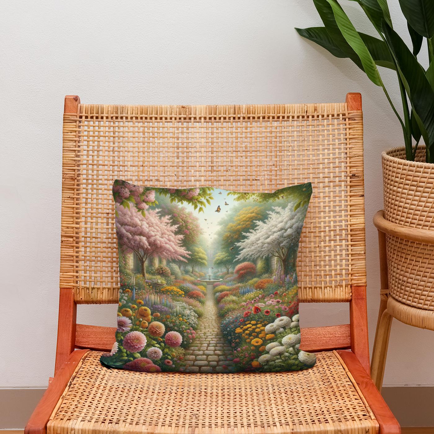 Spring Garden Serenade Cotton Cushion