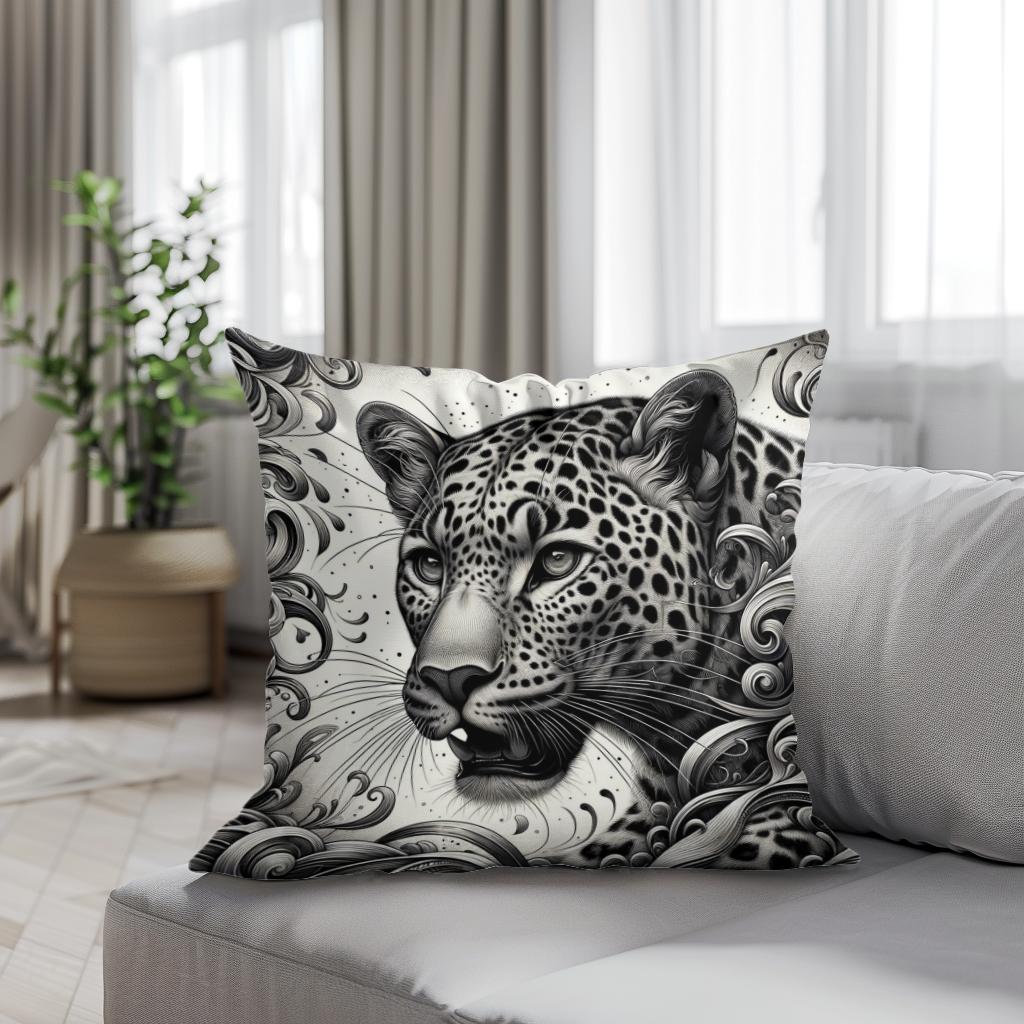 Leopard's Graceful Essence Cotton Cushion