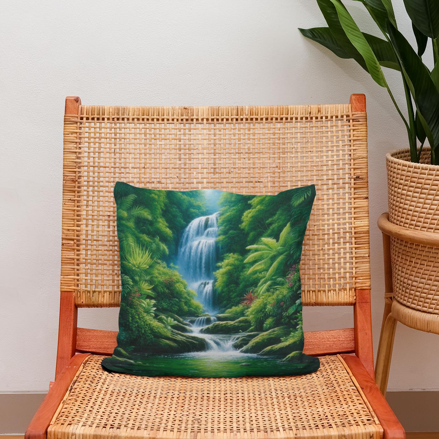 Rainforest Cascade Cotton Cushion