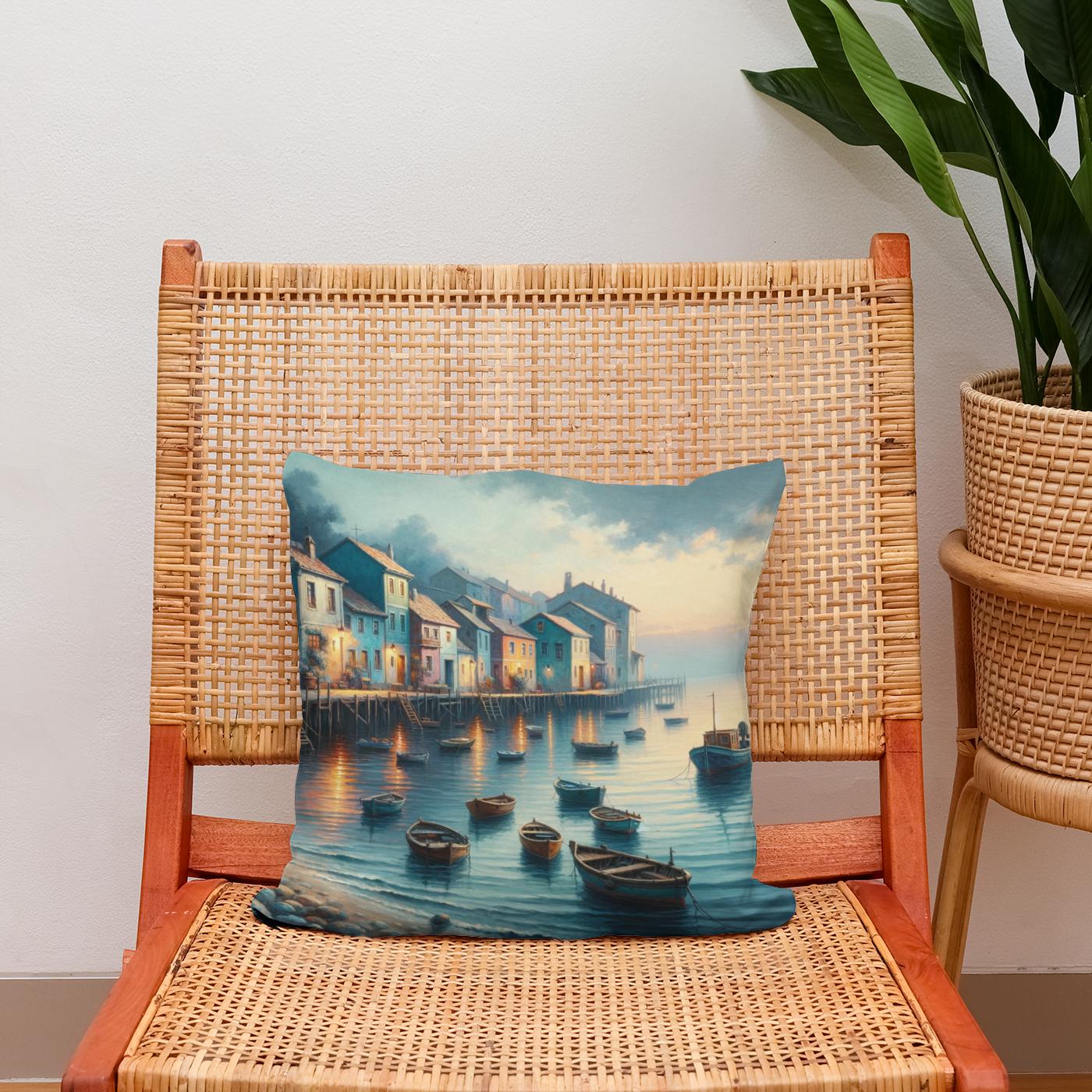 Dusk Harbor Cotton Cushion