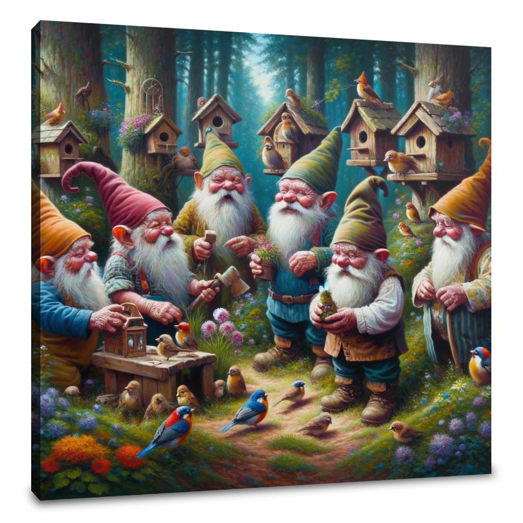 Enchanted Woodland Gnomes Canvas