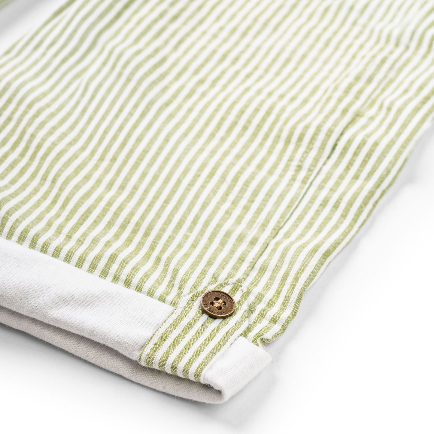 Olive Seersucker Dungarees