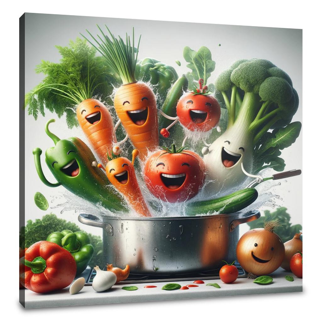 Veggie Splash Kitchen Canvas