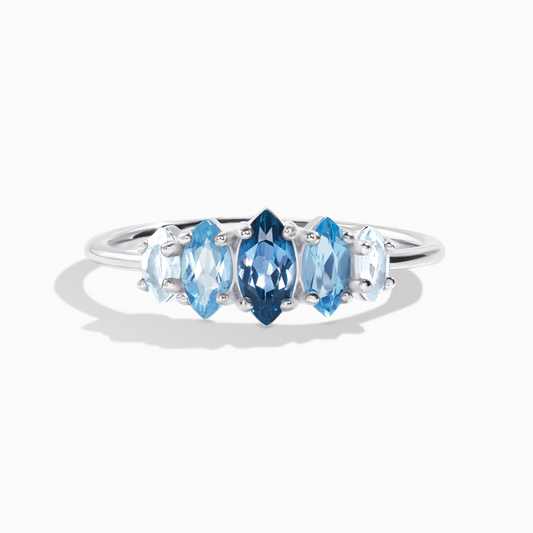 Ombre Blue Topaz Ring in Sterling Silver