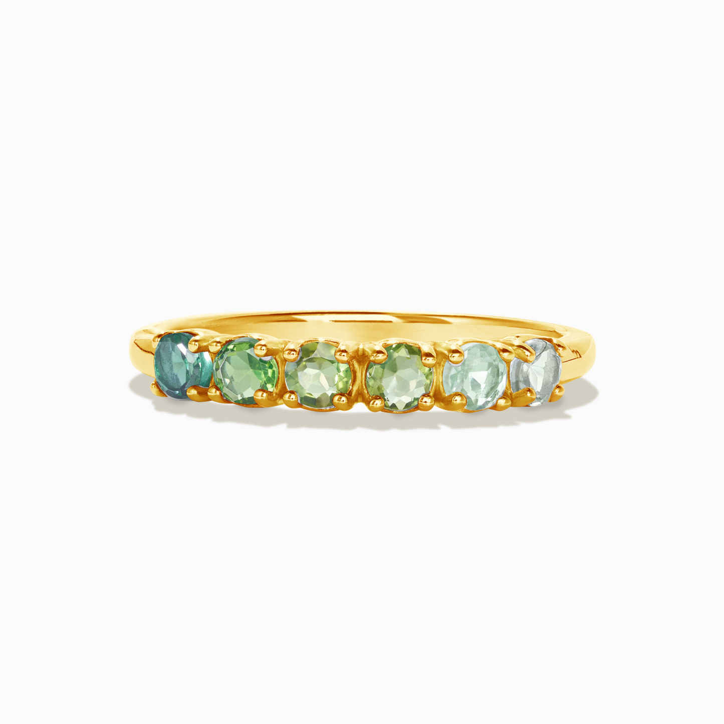 Ombre Green Tourmaline Eternity Band in 18k Gold Vermeil