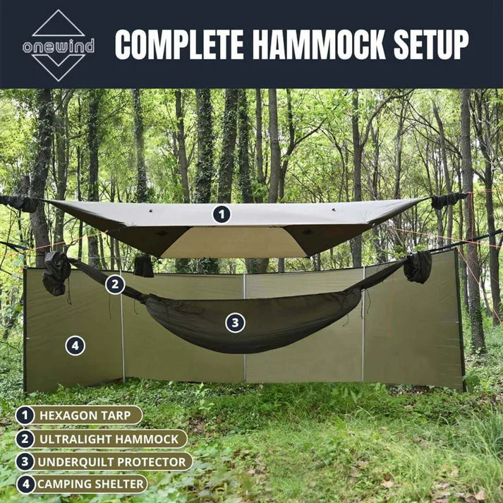 Onewind 6M Camping Windscreen/ Windblocker (With or Without Poles)