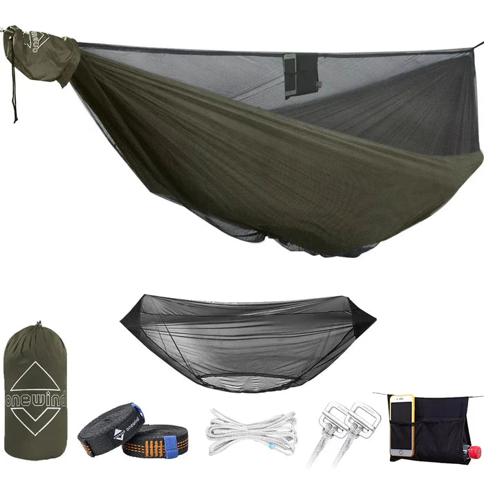 Onewind Outdoors Aerie 11' Double Camping Hammock with Mosquito Net
