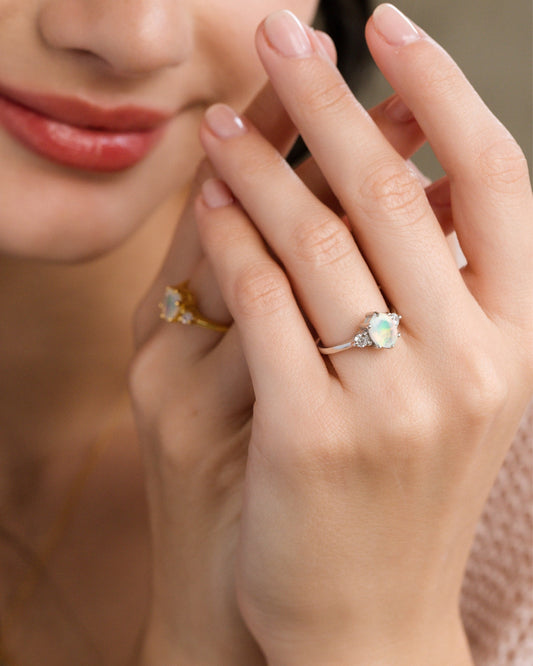 Opal Ring in Sterling Silver