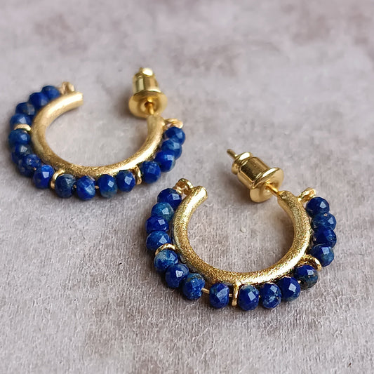 Ophelia Small Gemstone Hoops Lapis