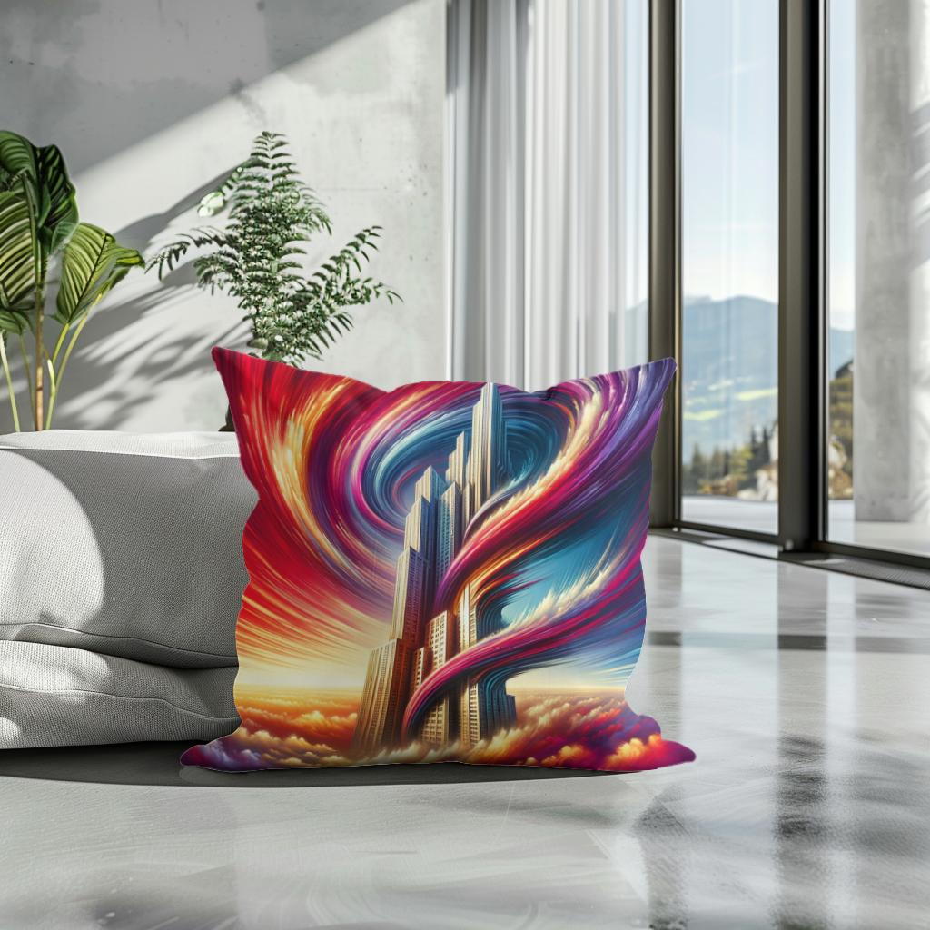 Surreal Heights Cotton Cushion