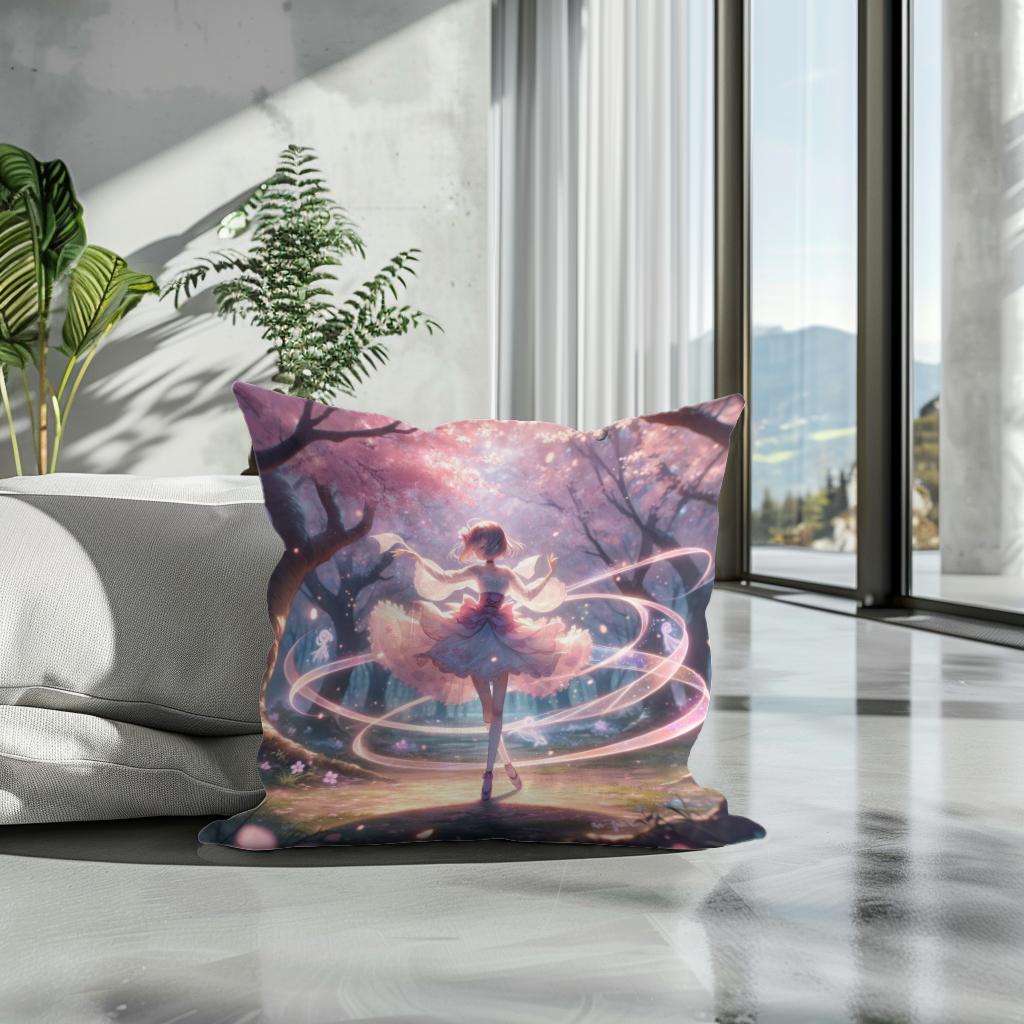 Sakura Dance Enchantment Cotton Cushion