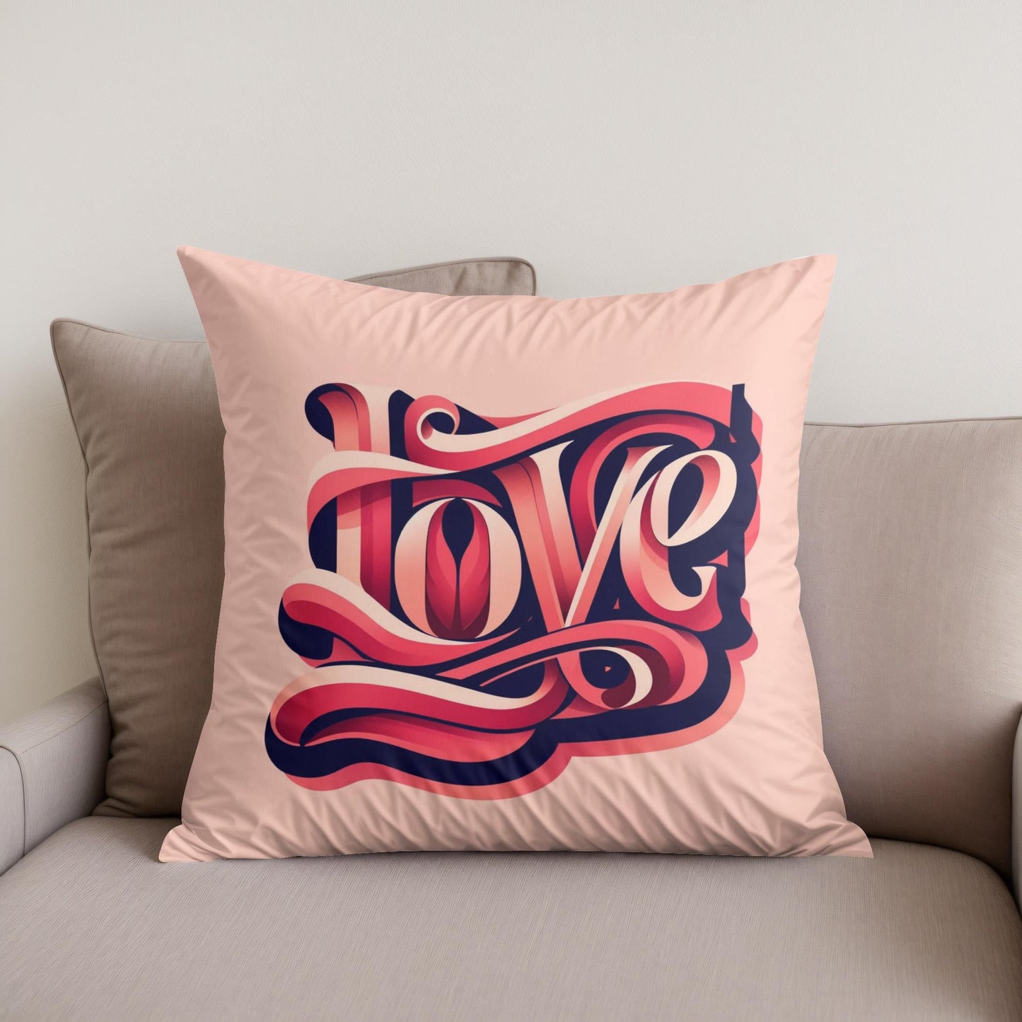 Typography Love Cotton Cushion