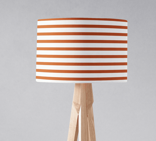 Orange and White Geometric Striped Lampshade, Ceiling or Table Lamp Shade
