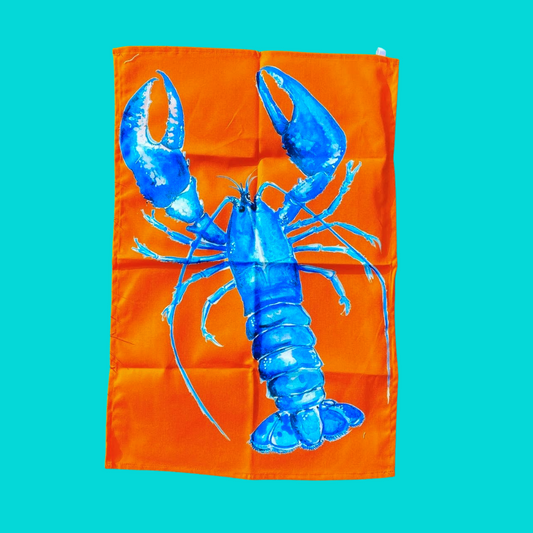 Tea towel -"Oh SO bright" - Lobster