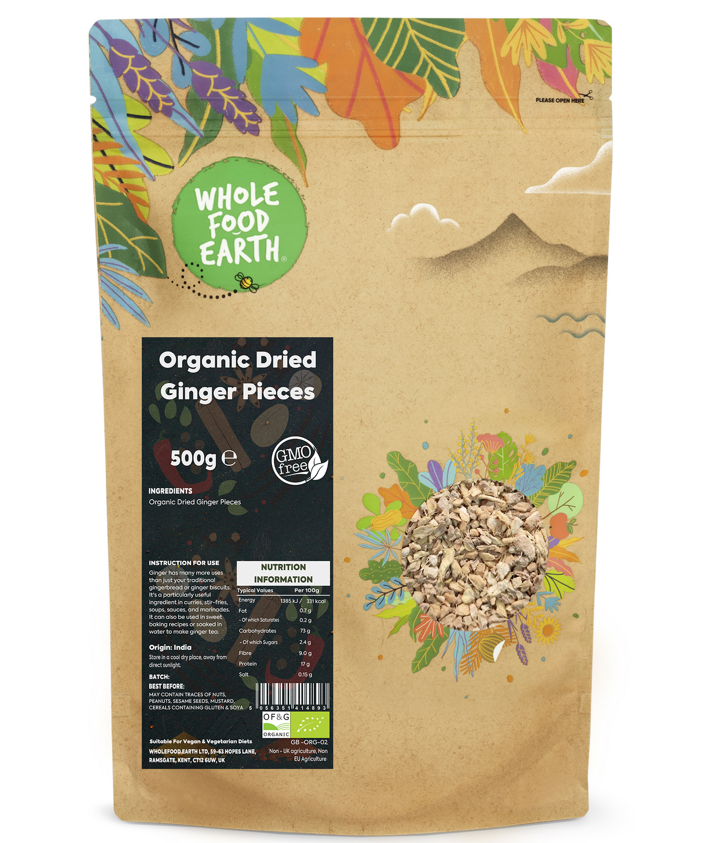 Organic Ginger Root Cut Pieces