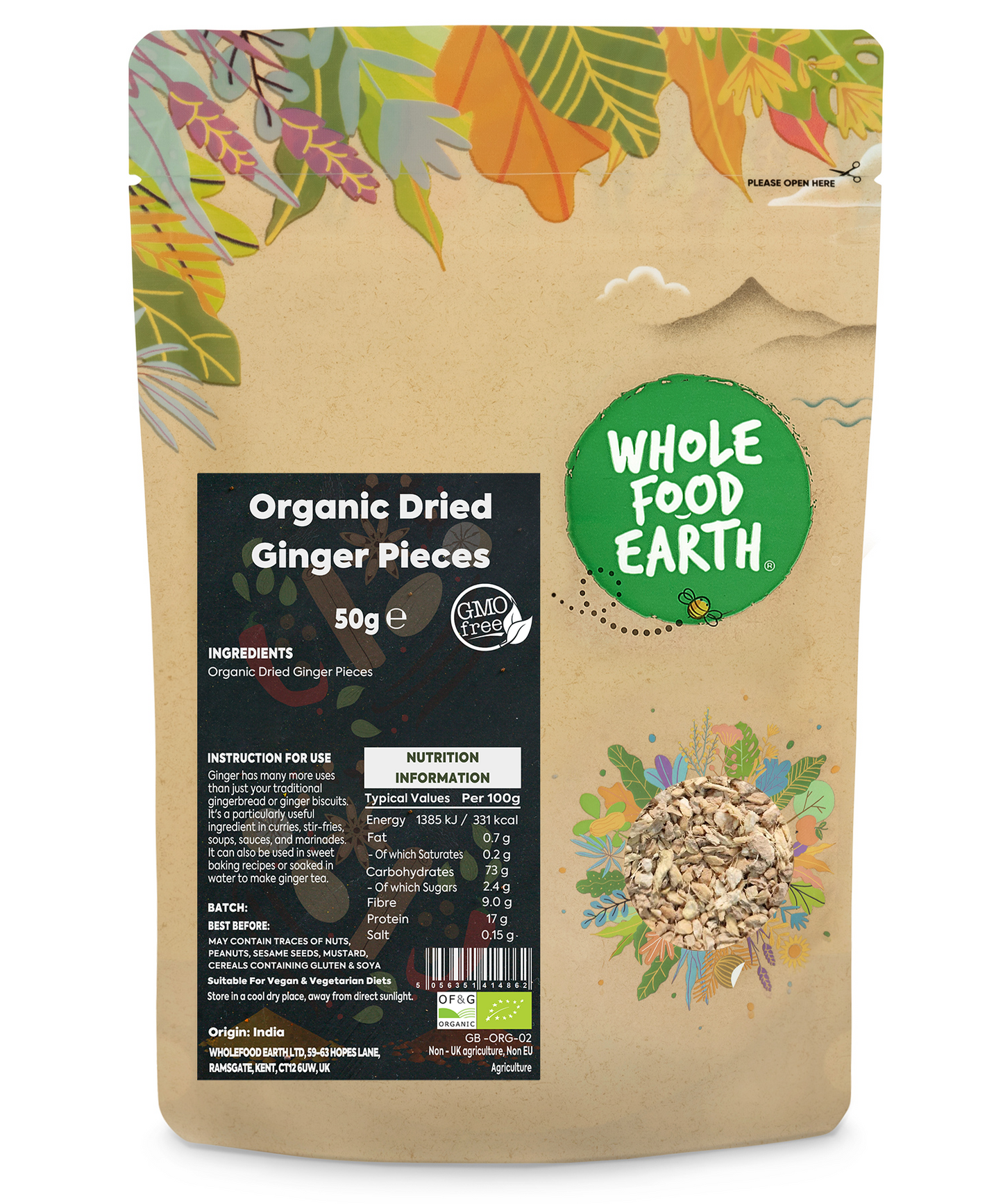 Organic Ginger Root Cut Pieces