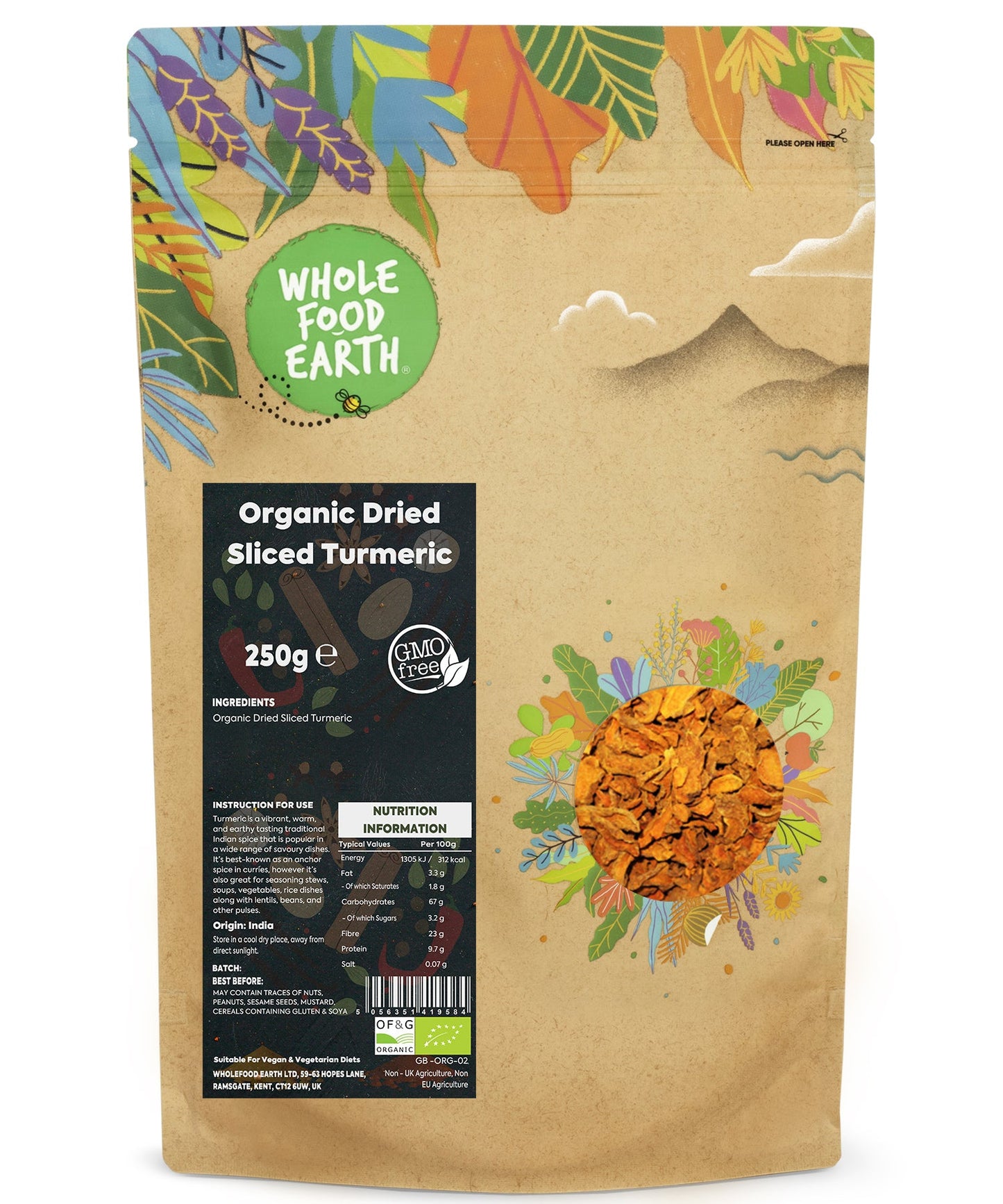 Organic Turmeric Sliced & Dried