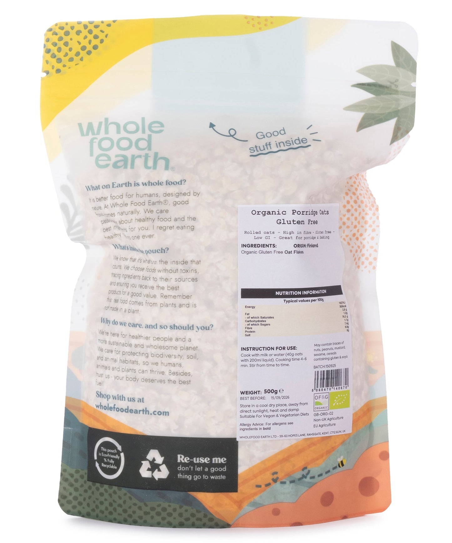 Organic Gluten Free Porridge Oats