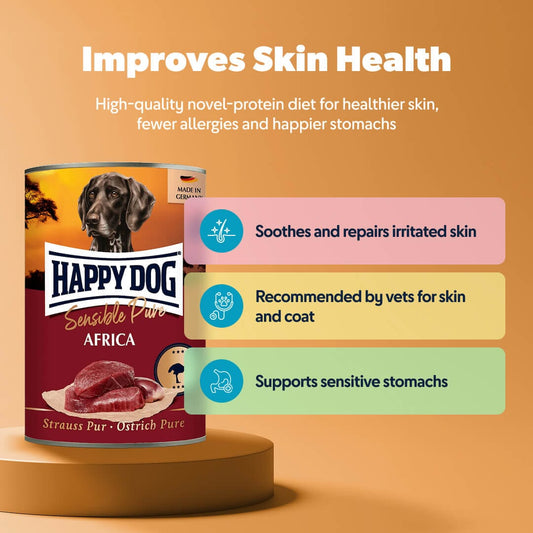 Happy Dog Pure Ostrich Wet Dog Food (Africa)
