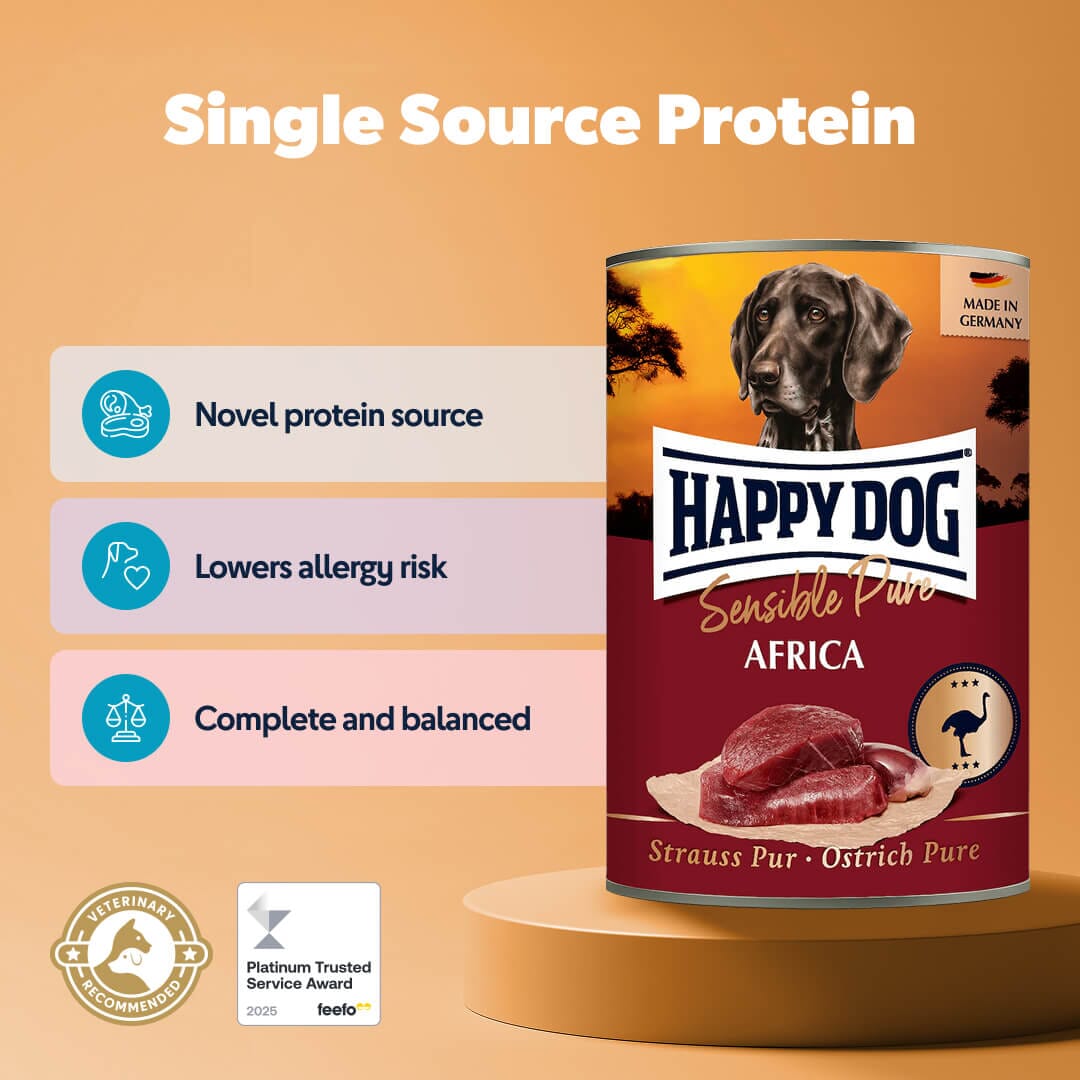 Happy Dog Pure Ostrich Wet Dog Food (Africa)