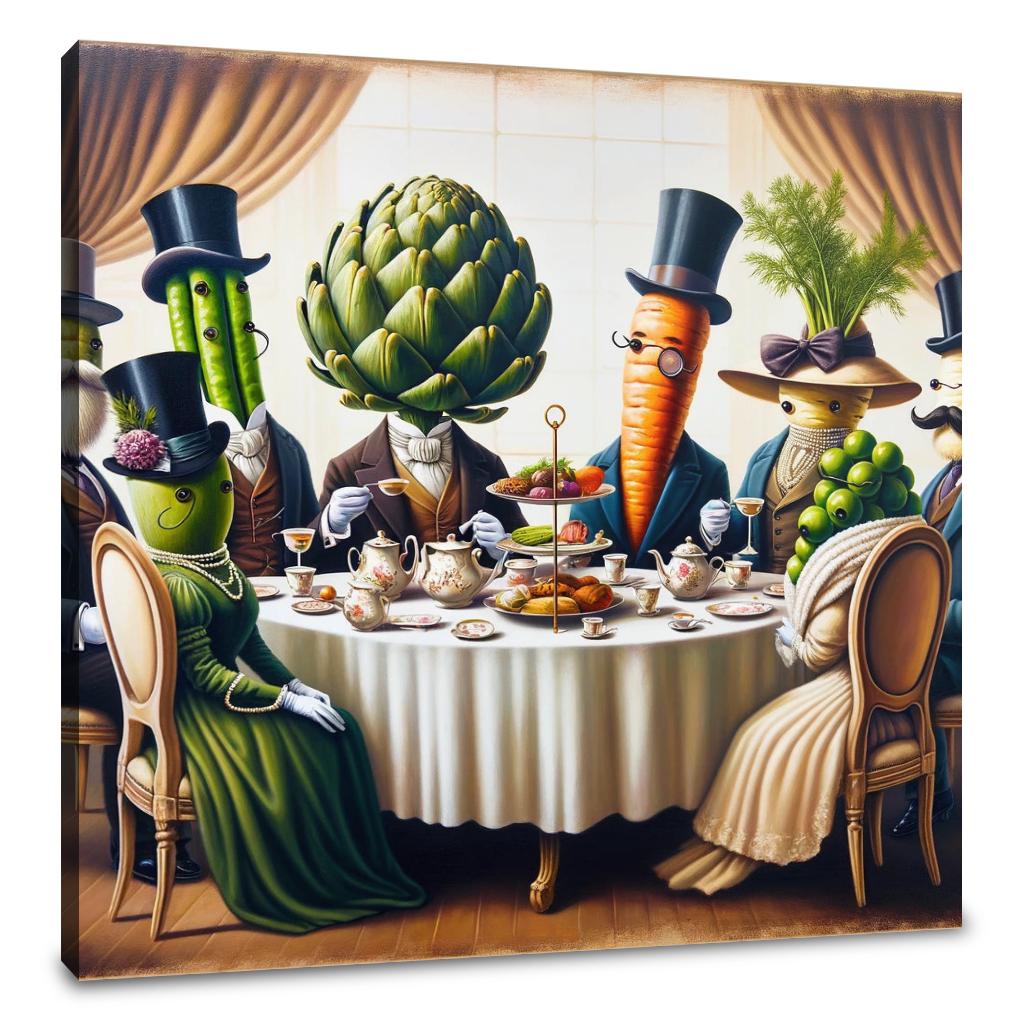 High Tea in Veggie Land Canvas